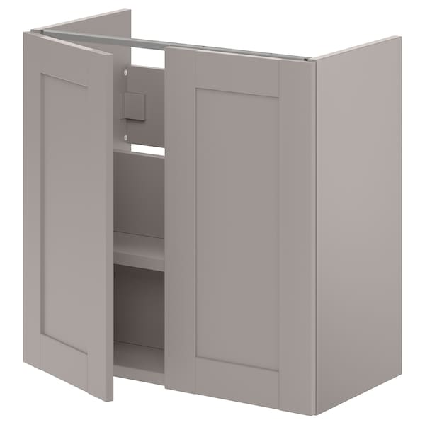 IKEA ENHET Bathroom vanity with 2 doors, 24x12 3/4x24 in Gray / Gray Frame, Ikea Ireland | 9814HWNDO