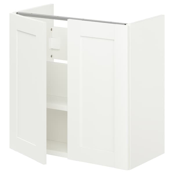 IKEA ENHET Bathroom vanity with 2 doors, 24x12 3/4x24 in White / White Frame, Ikea Ireland | 5692MQGSY
