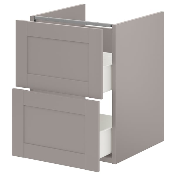 IKEA ENHET Bathroom vanity with 2 drawers, 18x18 3/4x24 in Gray / Gray Frame, Ikea Ireland | 5321WLVAF