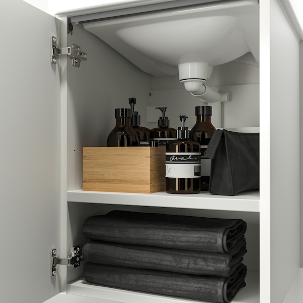 IKEA ENHET / TVÄLLEN Bathroom vanity w door/sink/faucet, 19 5/8x19 1/8x26 in White, Ikea Ireland | 5978EFQRU