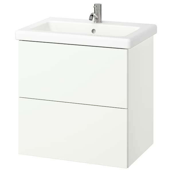 IKEA ENHET / TVÄLLEN Bathroom vanity with sink & faucet, 25 1/2x19 1/8x26 in White, Ikea Ireland | 2065ZUETD