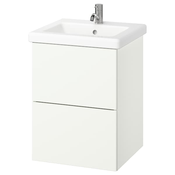 IKEA ENHET / TVÄLLEN Bathroom vanity with sink & faucet, 19 5/8x19 1/8x26 in White, Ikea Ireland | 6094PHOST