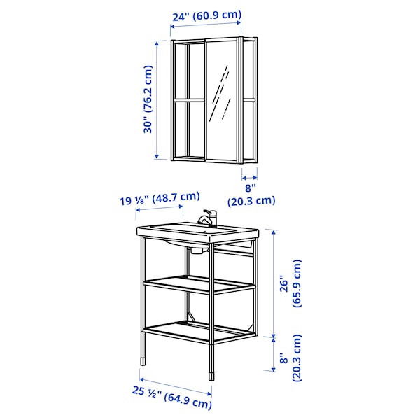 IKEA ENHET bathroom, 24x18x24 in Anthracite, Ikea Ireland | 5061THSXA