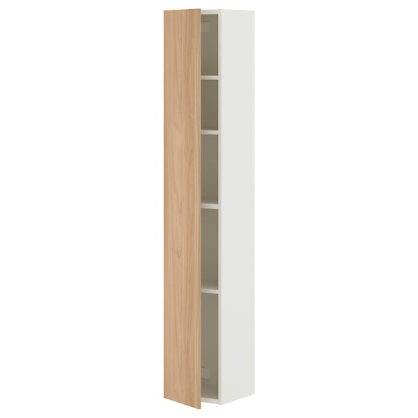 IKEA ENHET high cabinet/1 door, 12x12 3/4x72 in White / Oak Effect, Ikea Ireland | 2451WEJBS