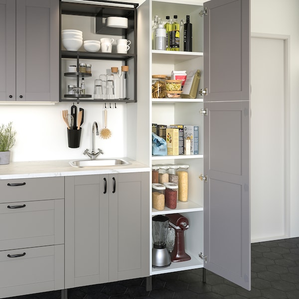 IKEA ENHET high cabinet with 2 doors, 18x24 3/4x80 in White / Gray Frame, Ikea Ireland | 1307WANHP