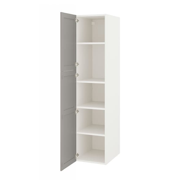IKEA ENHET high cabinet with 2 doors, 18x24 3/4x80 in White / Gray Frame, Ikea Ireland | 1307WANHP