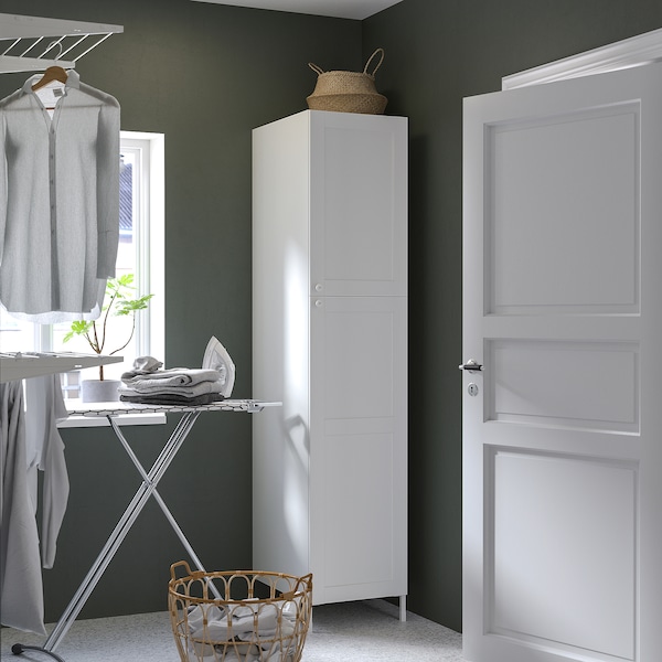IKEA ENHET high cabinet with 2 doors, 18x24 3/4x80 in White / White Frame, Ikea Ireland | 1430MNCGF