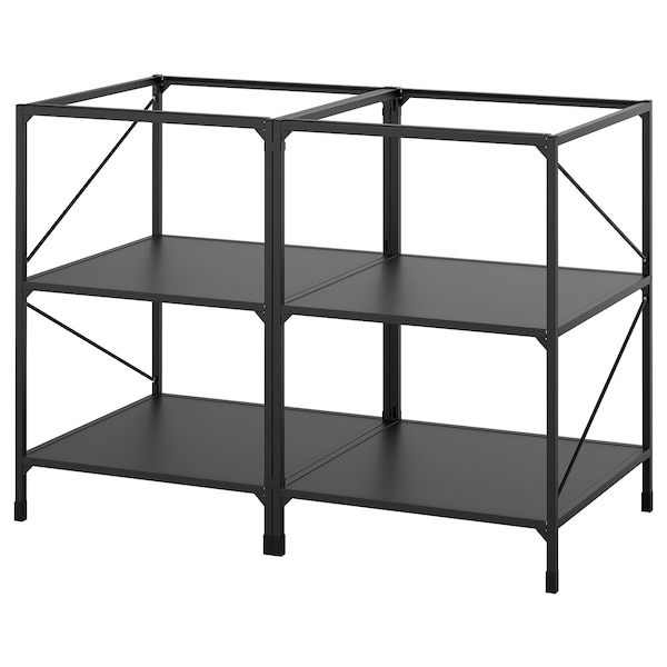 IKEA ENHET kitchen island frame with shelves, 24 in, 2 pack Anthracite, Ikea Ireland | 4509CZNVP