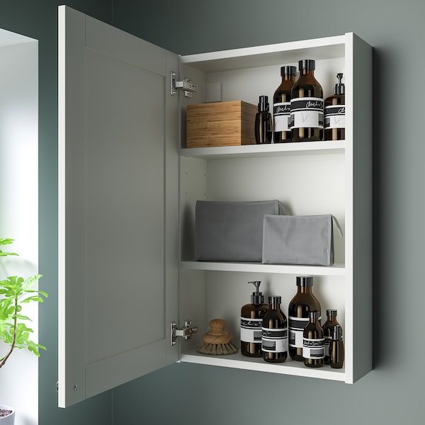 IKEA ENHET mirror cab/1 door, 18x6 3/4x30 in White / White Frame, Ikea Ireland | 4857XYOSZ