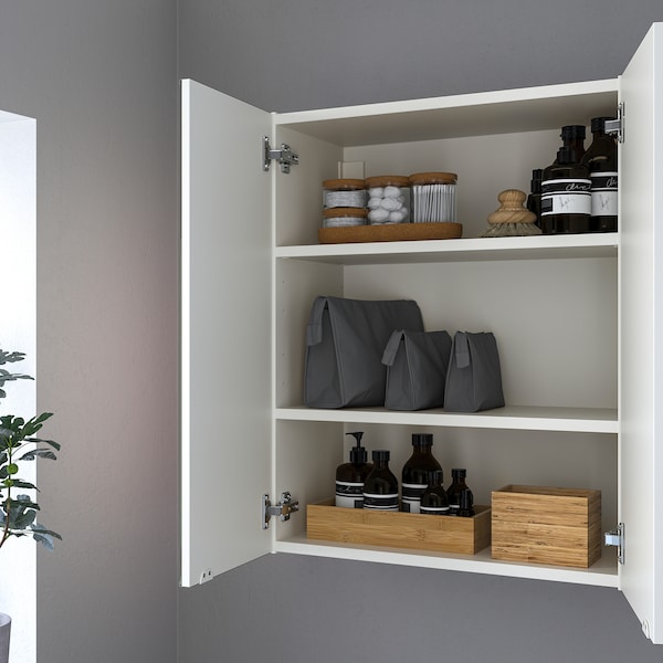 IKEA ENHET mirror cab/2 door, 24x12 3/4x30 in White, Ikea Ireland | 5342WPLQV