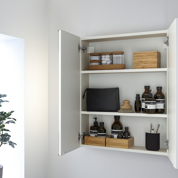 IKEA ENHET mirror cab/2 door, 24x6 3/4x30 in White, Ikea Ireland | 5347QNOHU