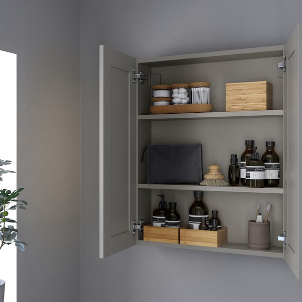 IKEA ENHET mirror cab/2 door, 24x6 3/4x30 in Gray / Gray Frame, Ikea Ireland | 0571KBDAN