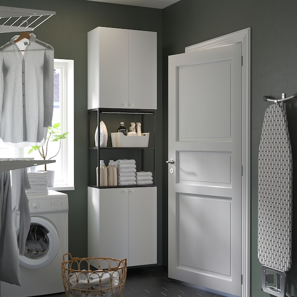 IKEA ENHET storage combination, 24x12 3/4x90 in Anthracite / White, Ikea Ireland | 1059DXIRZ