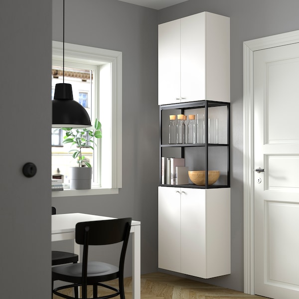 IKEA ENHET storage combination, 24x12 3/4x90 in Anthracite / White, Ikea Ireland | 1059DXIRZ