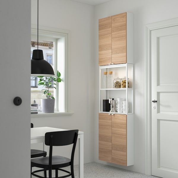 IKEA ENHET storage combination, 24x6 3/4x90 in White / Oak Effect, Ikea Ireland | 7283RUSXM