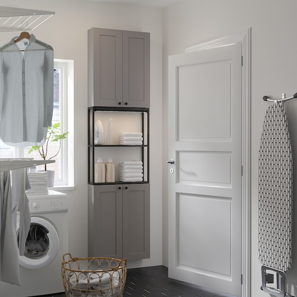 IKEA ENHET storage combination, 24x6 3/4x90 in Anthracite / Gray Frame, Ikea Ireland | 4267CYPWT