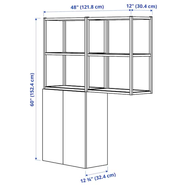 IKEA ENHET storage combination, 48x12 3/4x60 in White / Oak Effect, Ikea Ireland | 1072NQLXA