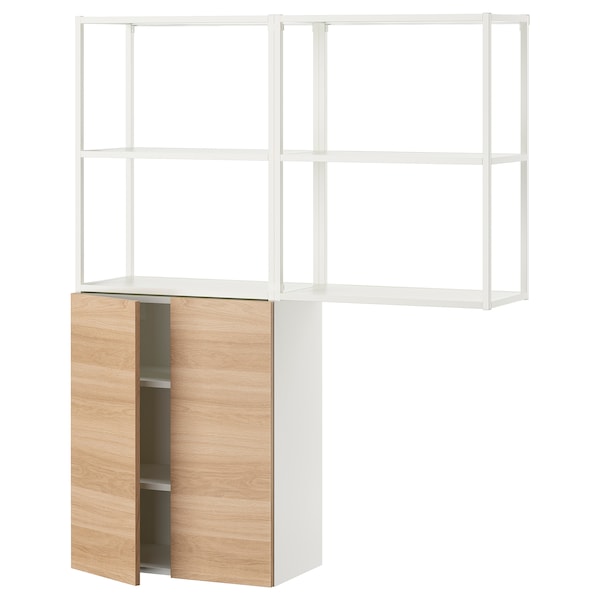 IKEA ENHET storage combination, 48x12 3/4x60 in White / Oak Effect, Ikea Ireland | 1072NQLXA