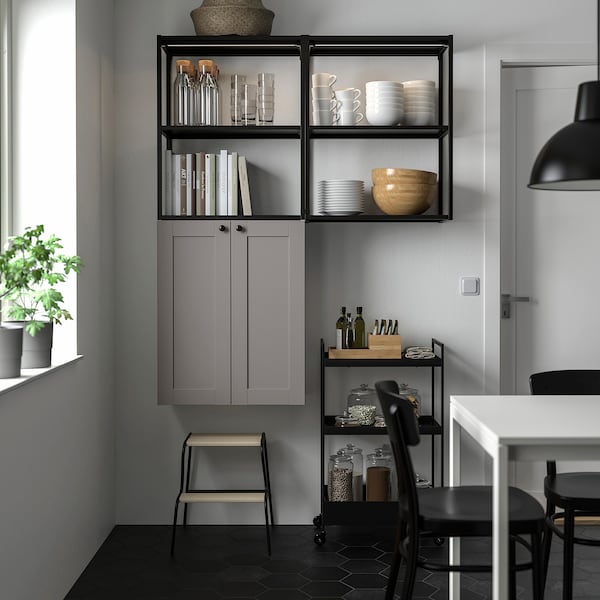 IKEA ENHET storage combination, 48x12 3/4x60 in Anthracite / Gray Frame, Ikea Ireland | 6179HWRBJ
