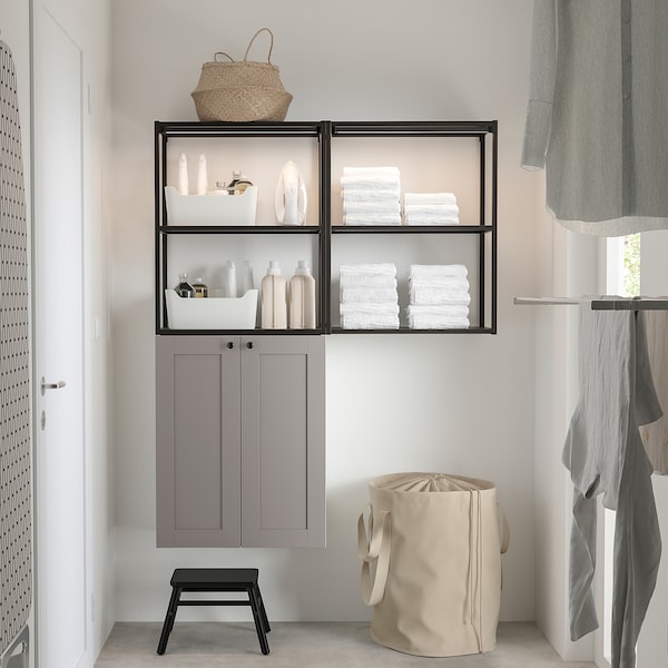 IKEA ENHET storage combination, 48x12 3/4x60 in Anthracite / Gray Frame, Ikea Ireland | 6179HWRBJ