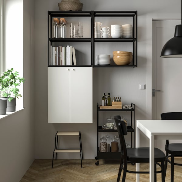 IKEA ENHET storage combination, 48x12 3/4x60 in Anthracite / White, Ikea Ireland | 8297VLYRO