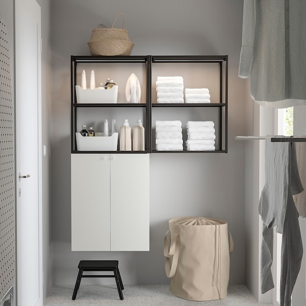 IKEA ENHET storage combination, 48x12 3/4x60 in Anthracite / White, Ikea Ireland | 8297VLYRO