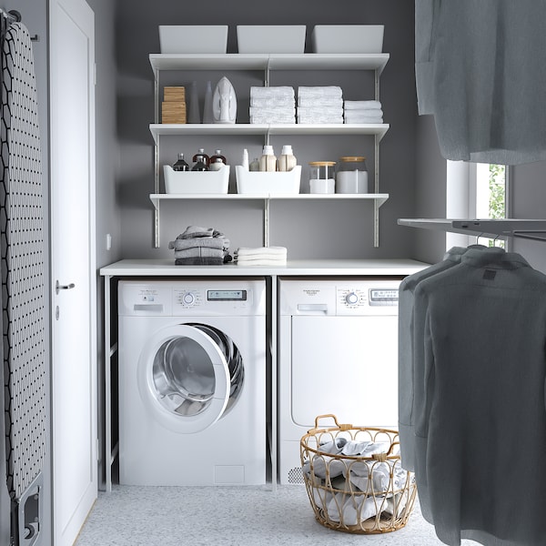 IKEA ENHET storage combination, 61 1/2x34x40 5/8 in White / White Laminate, Ikea Ireland | 6834KXFIM