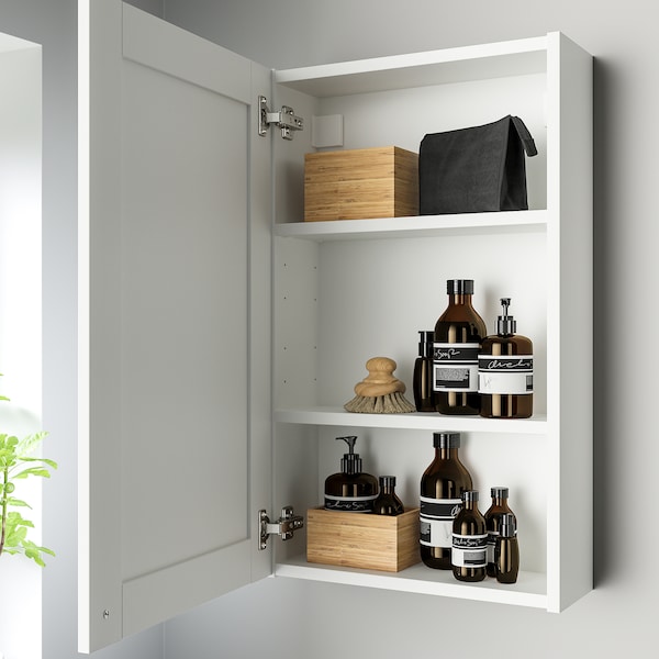 IKEA ENHET wall cabinet/1 door, 18x6 3/4x30 in White / White Frame, Ikea Ireland | 2518TUPOW