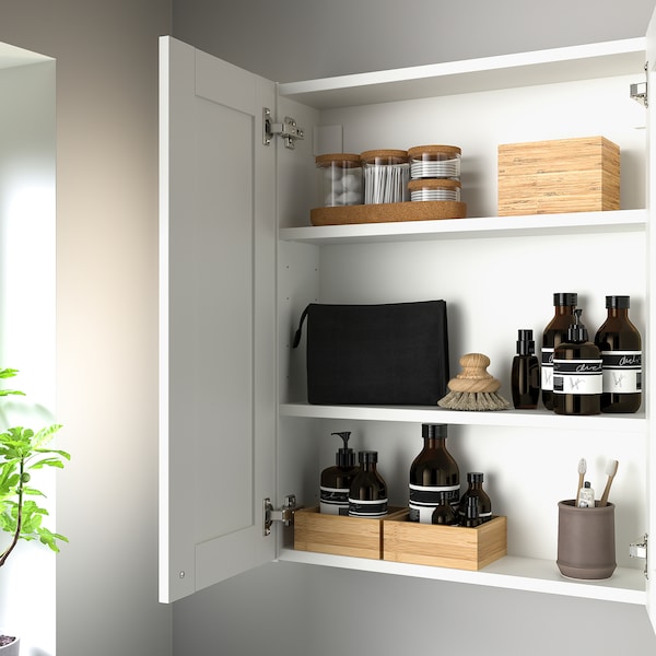 IKEA ENHET wall cabinet/2 door, 24x6 3/4x30 in White / White Frame, Ikea Ireland | 2081DVZNU