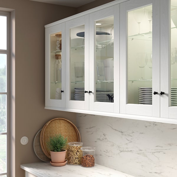 IKEA ENKÖPING glass door, 18x30 in White Wood Effect, Ikea Ireland | 6194NMHWE