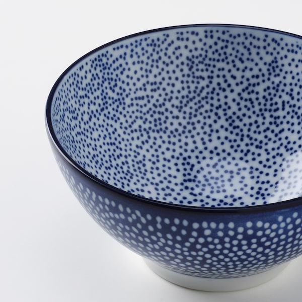IKEA ENTUSIASM bowl, 4 ½ in, 4 pack Patterned / Blue, Ikea Ireland | 0781LNVXP