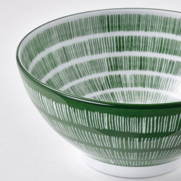 IKEA ENTUSIASM bowl, 4 ½ in, 4 pack Patterned / Green, Ikea Ireland | 5496KOMIT