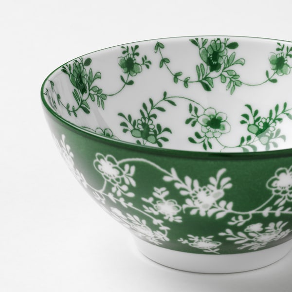 IKEA ENTUSIASM bowl, 4 ½ in, 4 pack Patterned / Green, Ikea Ireland | 5496KOMIT