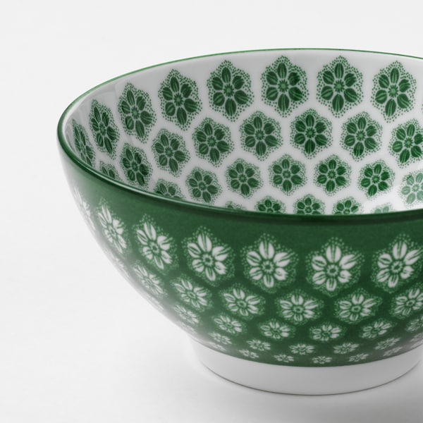 IKEA ENTUSIASM bowl, 4 ½ in, 4 pack Patterned / Green, Ikea Ireland | 5496KOMIT