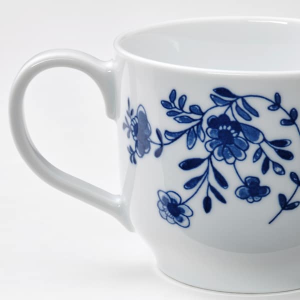 IKEA ENTUSIASM jumbo cup, patterned/white blue, 17 oz, 2 pack, Ikea Ireland | 7164UREPG