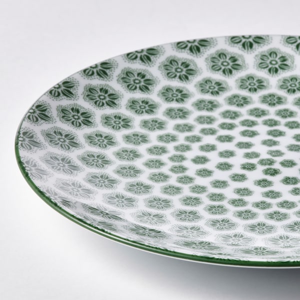 IKEA ENTUSIASM side plate, 7 in, 4 pack Patterned / Green, Ikea Ireland | 1958JBZES
