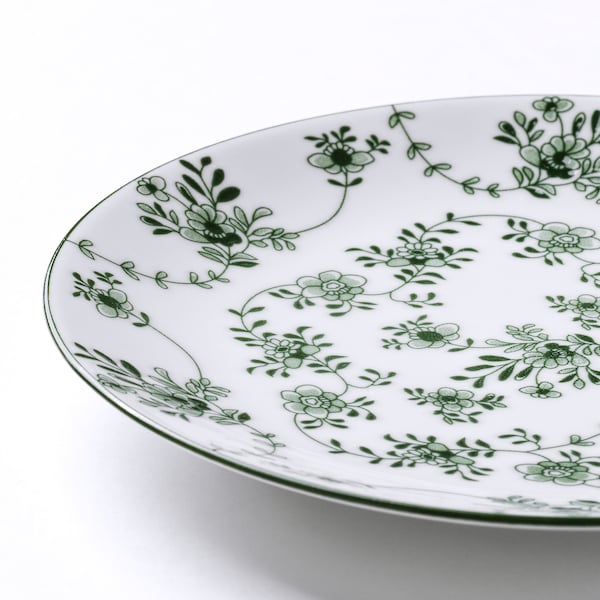 IKEA ENTUSIASM side plate, 7 in, 4 pack Patterned / Green, Ikea Ireland | 1958JBZES