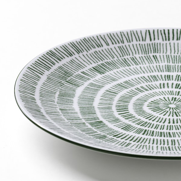 IKEA ENTUSIASM side plate, 7 in, 4 pack Patterned / Green, Ikea Ireland | 1958JBZES