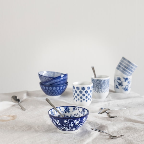 IKEA ENTUSIASM tumbler, 7 oz, 4 pack Patterned / Blue, Ikea Ireland | 6219XDHYO