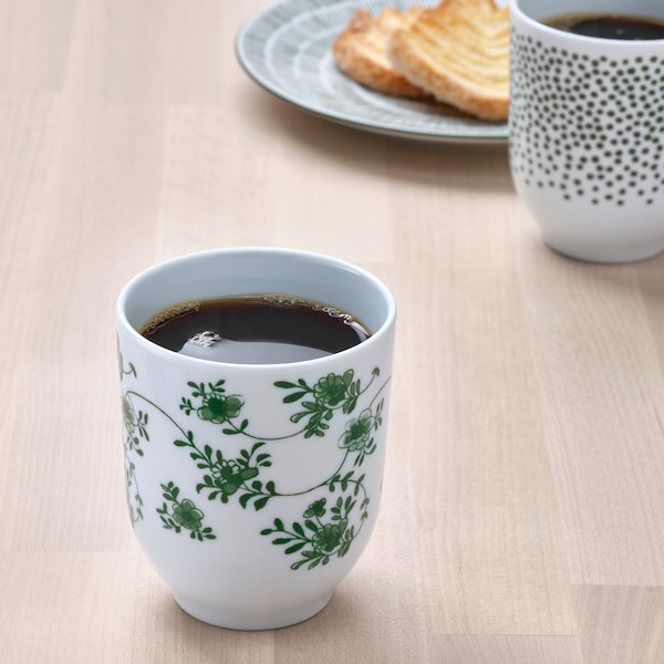 IKEA ENTUSIASM tumbler, 7 oz, 4 pack Patterned / Green, Ikea Ireland | 6753BASKG