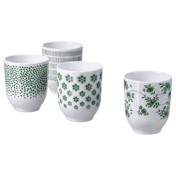 IKEA ENTUSIASM tumbler, 7 oz, 4 pack Patterned / Green, Ikea Ireland | 6753BASKG