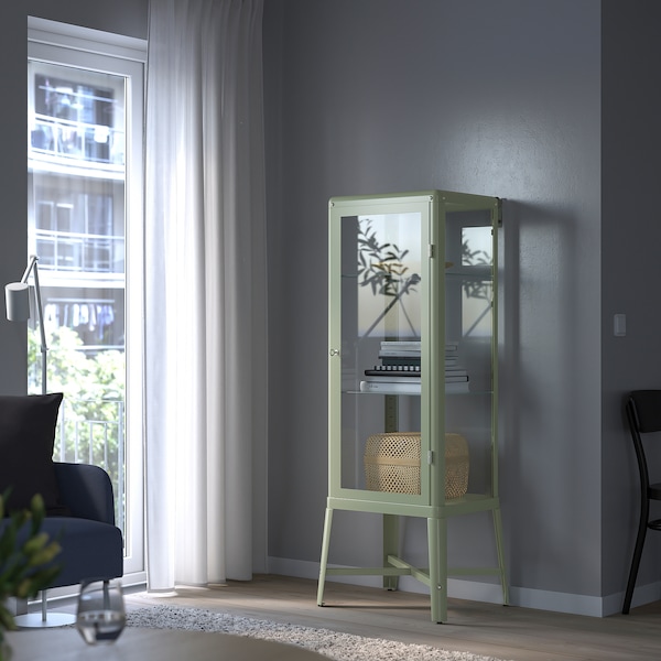 IKEA FABRIKÖR Glass-door cabinet, 22 1/2x59 in Pale Gray / Green, Ikea Ireland | 0251NHBKU