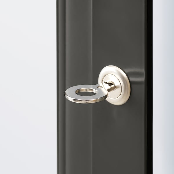 IKEA FABRIKÖR Glass-door cabinet, 22 1/2x59 in Dark Gray, Ikea Ireland | 5801LMIXR