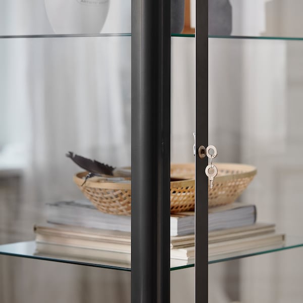 IKEA FABRIKÖR Glass-door cabinet, 22 1/2x59 in Dark Gray, Ikea Ireland | 5801LMIXR