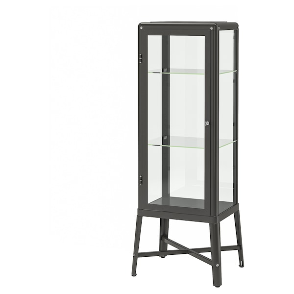 IKEA FABRIKÖR Glass-door cabinet, 22 1/2x59 in Dark Gray, Ikea Ireland | 5801LMIXR
