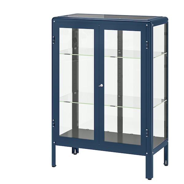 IKEA FABRIKÖR Glass-door cabinet, 31 7/8x44 1/2 in Black / Blue, Ikea Ireland | 5762HZGCB