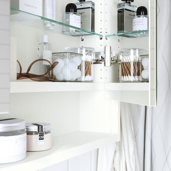 IKEA FAXÄLVEN mirror cabinet w built-in lighting, 24x6x37 in White, Ikea Ireland | 0382SJCXZ