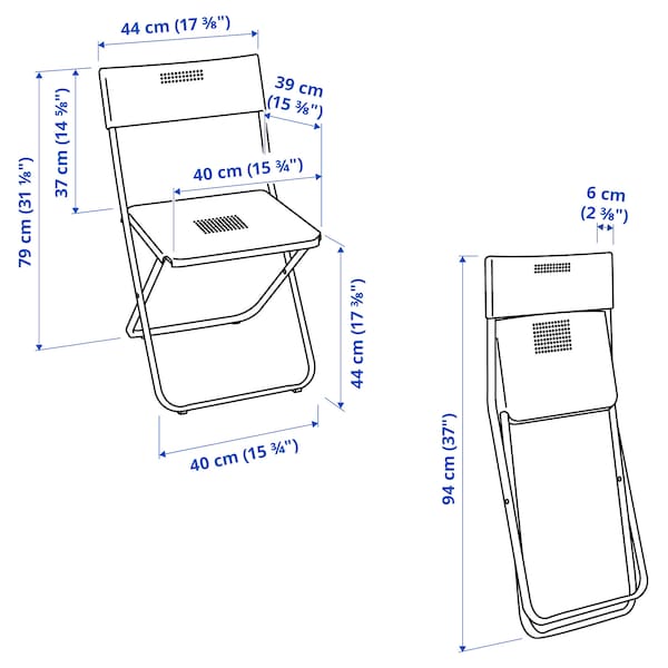 IKEA FEJAN chair, outdoor, foldable gray, Ikea Ireland | 4160IGHUX
