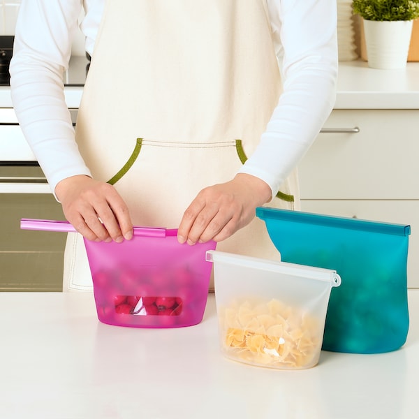 IKEA FILFISK 3-piece resealable bag set, multicolor, 1.1/1.3/2.6 qt, Ikea Ireland | 4310PDYJL
