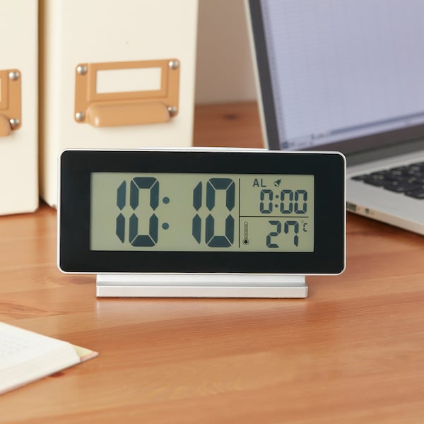 IKEA FILMIS clock/thermometer/alarm, black, 6 ½x3 ½ in, Ikea Ireland | 1687MWYUT